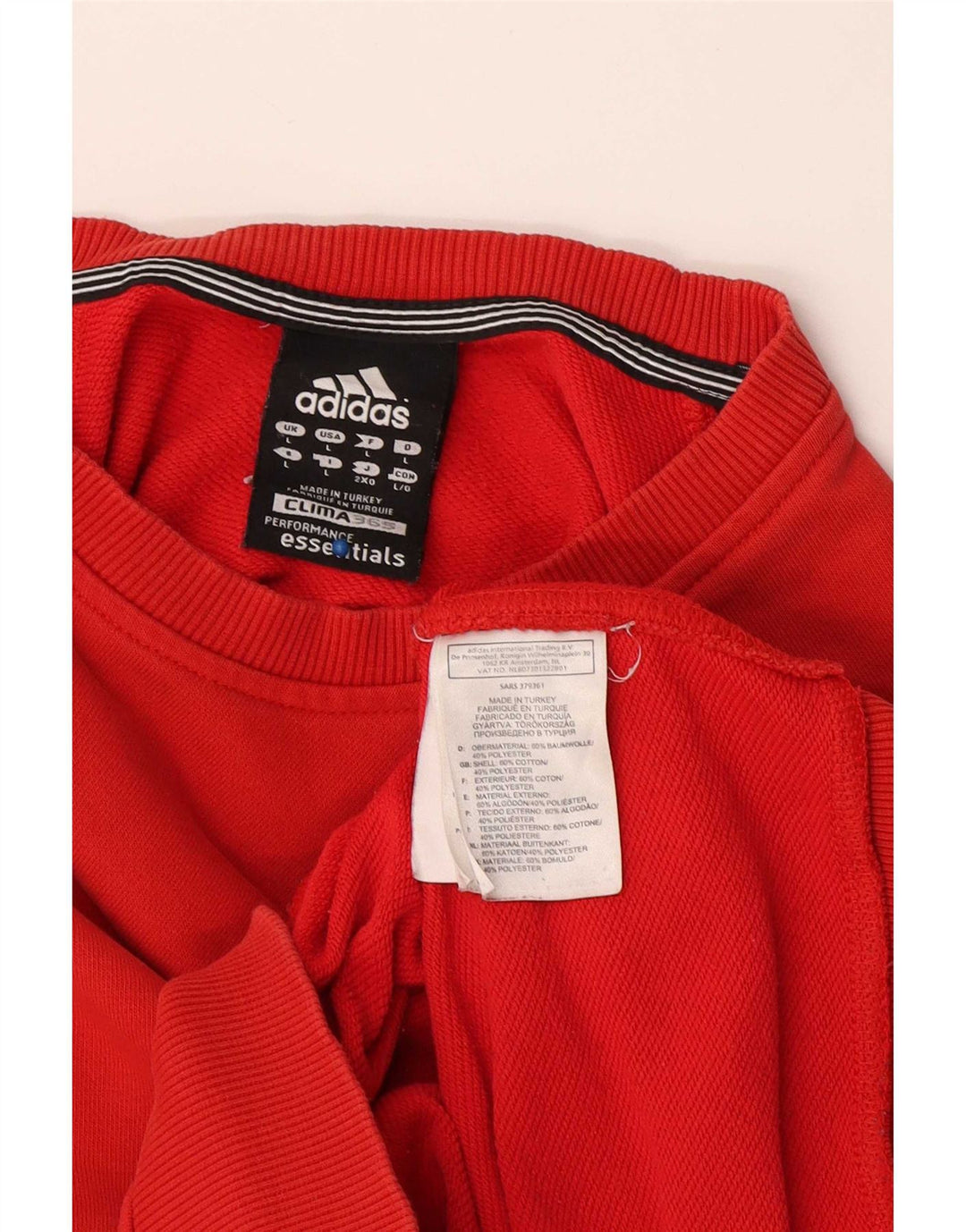 Adidas Herre Clima 365 Sweatshirt Jumper Stor Rød Bomuld