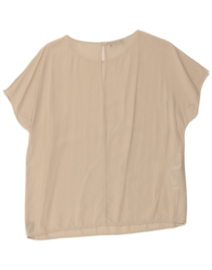 Emporio Armani Dame bluse Top EU 42 Large Off White Silke