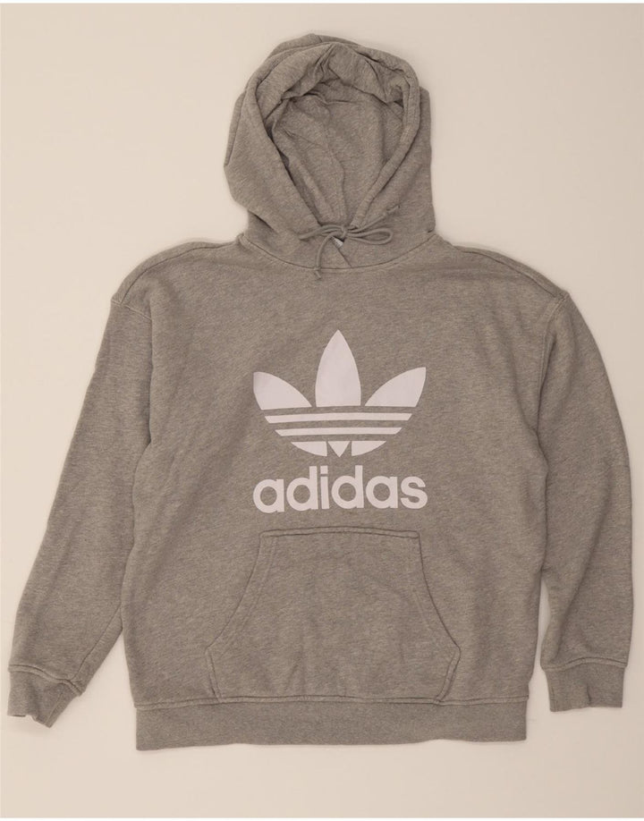 ADIDAS Mens Graphic Hoodie Jumper Medium Grey Cotton Vintage Adidas and Second-Hand Adidas from Messina Hembry 
