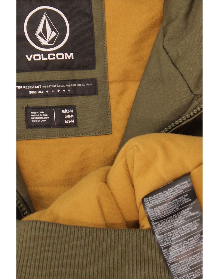 Volcom Herre Hooded Bomber Jacket UK 38 Medium Khaki Polyester