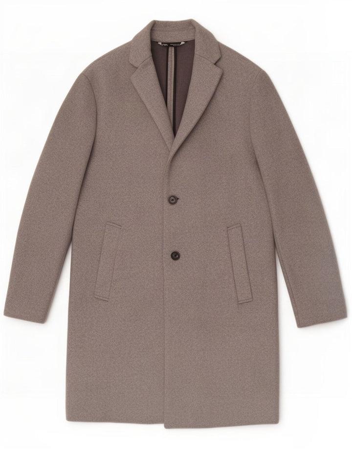 Zara Herre Overfrakke UK 14 Medium Grå