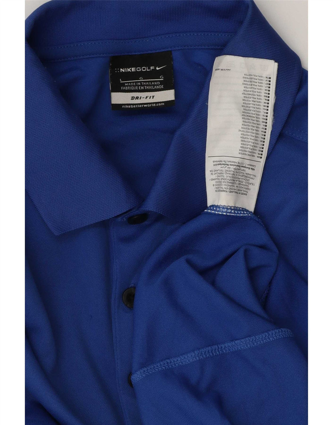 Nike herre Dri Fit poloskjorte stor blå polyester