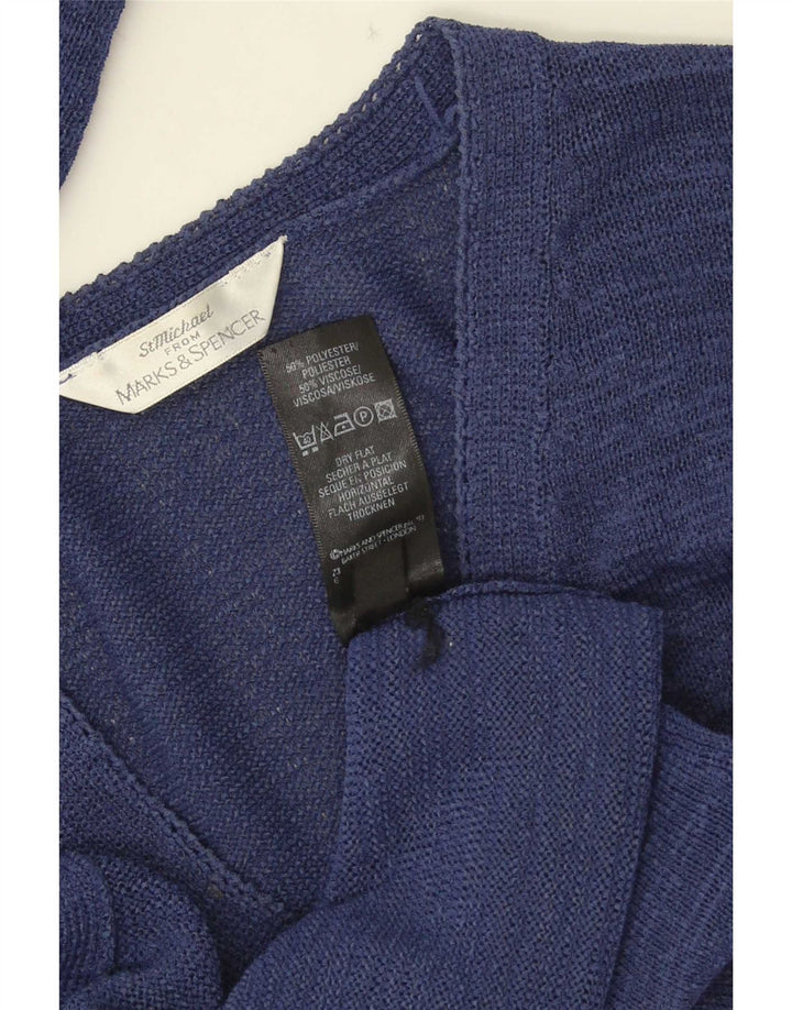 Marks & Spencer Dame Crop Cardigan Sweater UK 14 Large Navy Blue