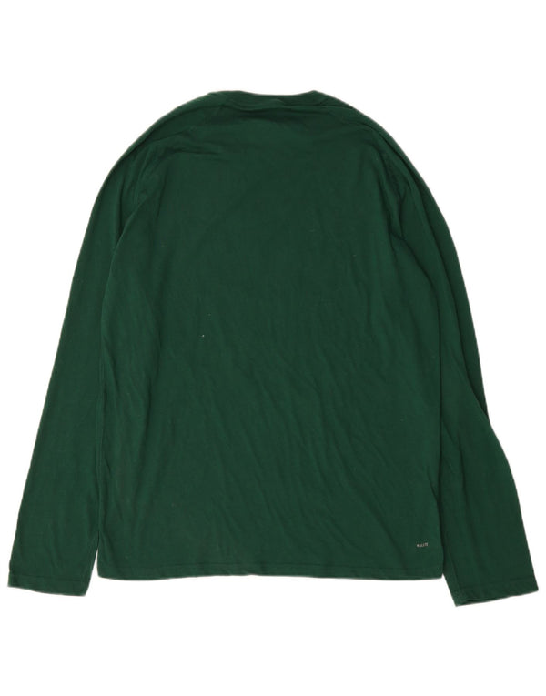 Adidas Mens Climalite Graphic Top Long Sleeve Large Green Cotton