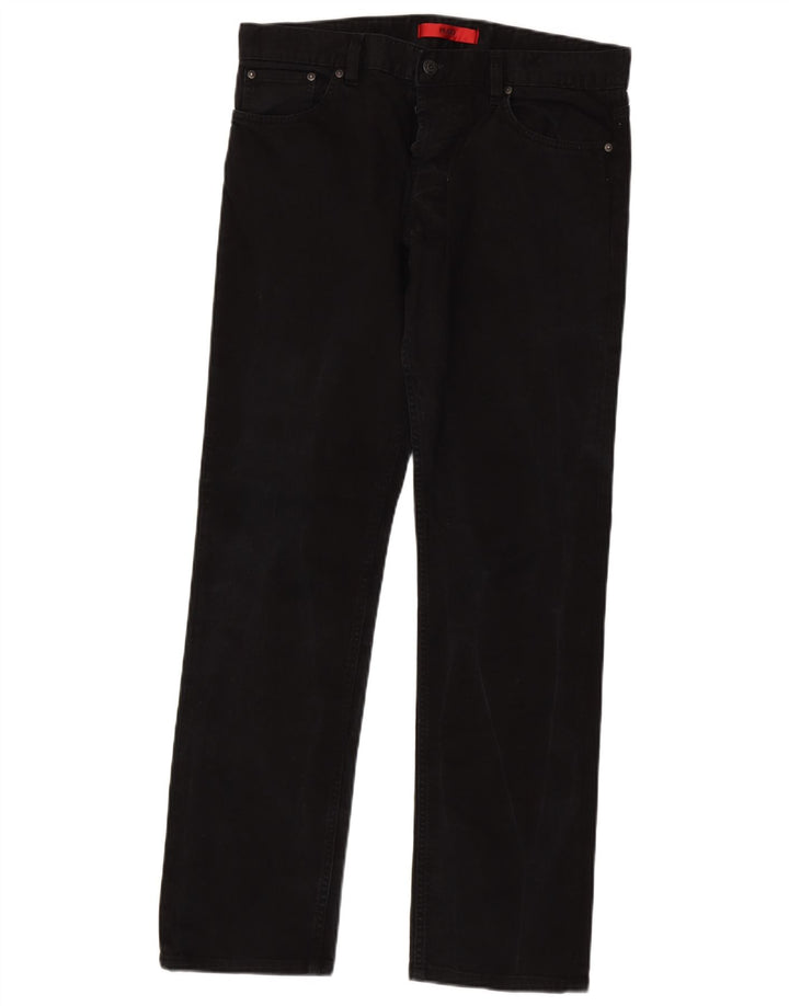 Hugo Boss Straight Jeans til mænd W33 L32 Sort bomuld
