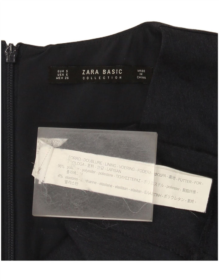 Zara Dame 3/4-ærmet Skede Kjole UK 10 Small Navy Blue Polyester