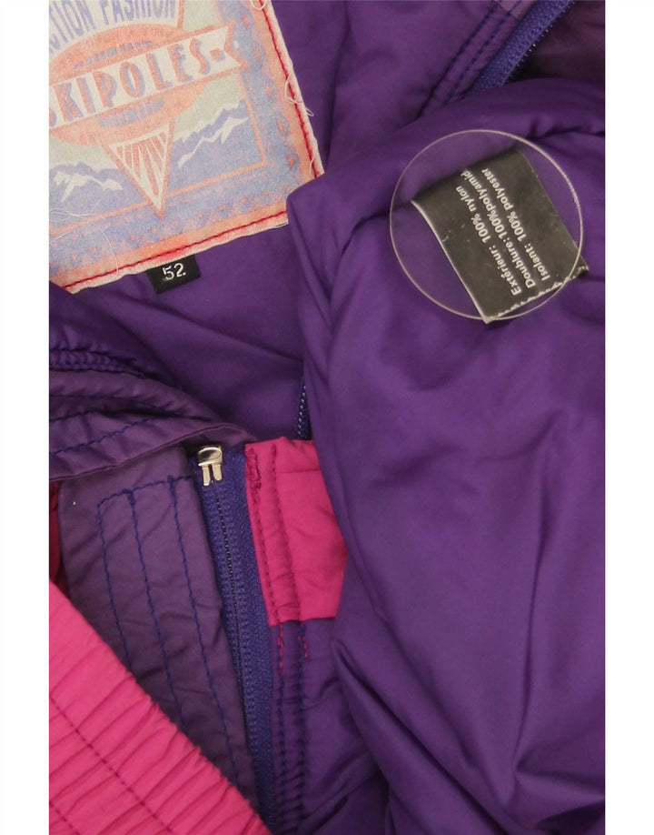 Vintage Skijakke med hætte til mænd IT 52 XL Flerfarvet Colourblock Nylon