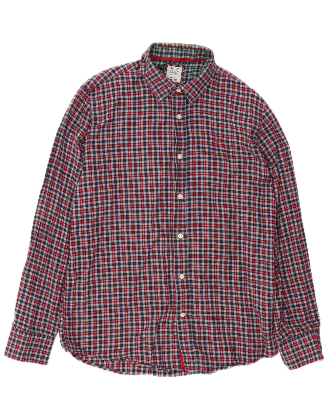 Besætningstøj Herre Classic Fit Flanelskjorte Medium Grey Ternet Bomuld