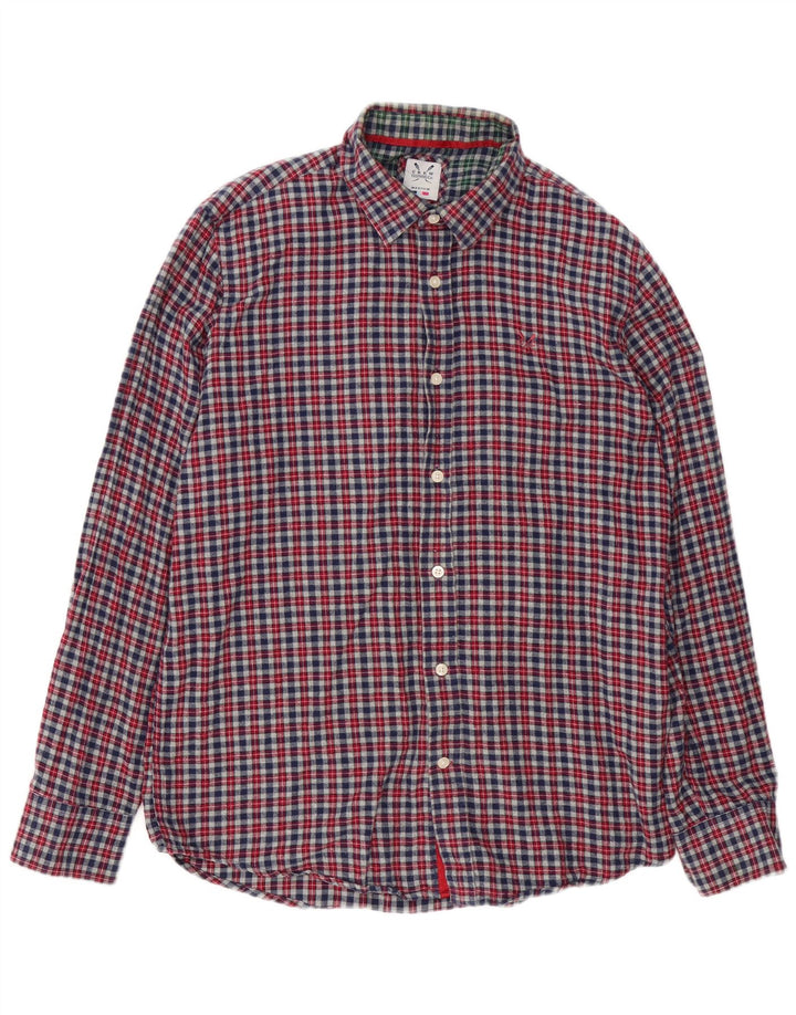 Besætningstøj Herre Classic Fit Flanelskjorte Medium Grey Ternet Bomuld