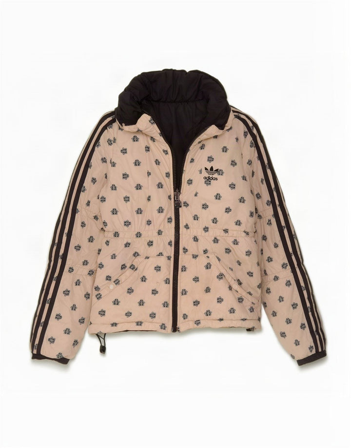 Adidas piger Vendbar grafisk polstret jakke 14-15 år Hvid nylon