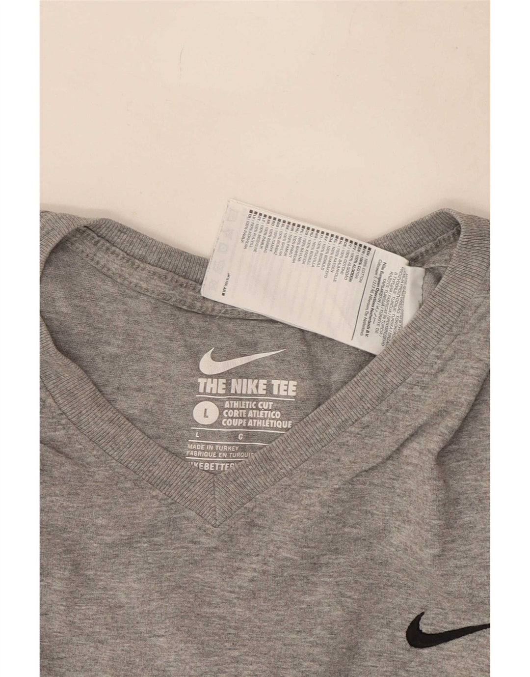Nike T-shirt i atletisk snit til mænd, stor grå flækket bomuld