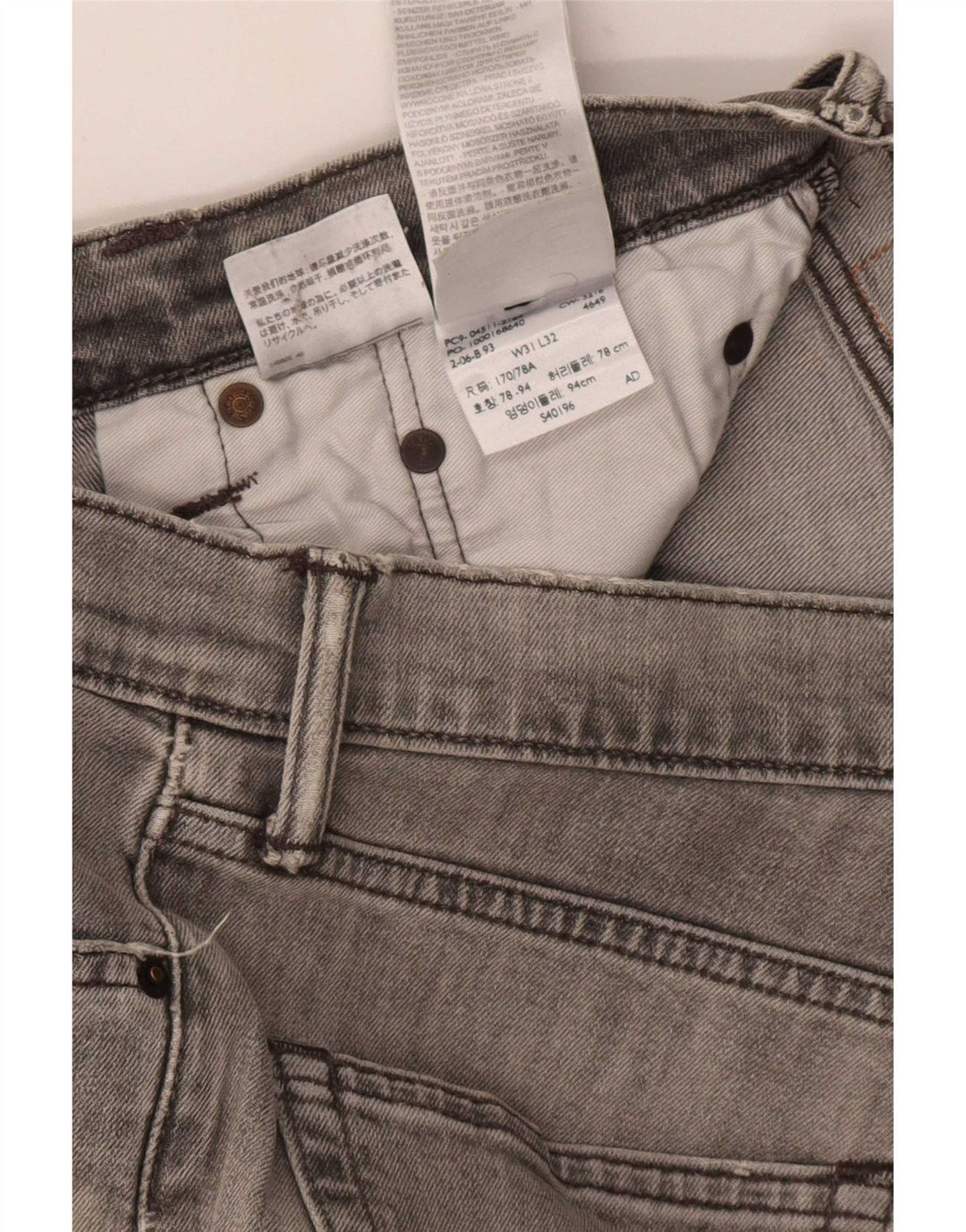 Levi's Herre 511 Distressed Slim Jeans W31 L32 Grå Bomuld