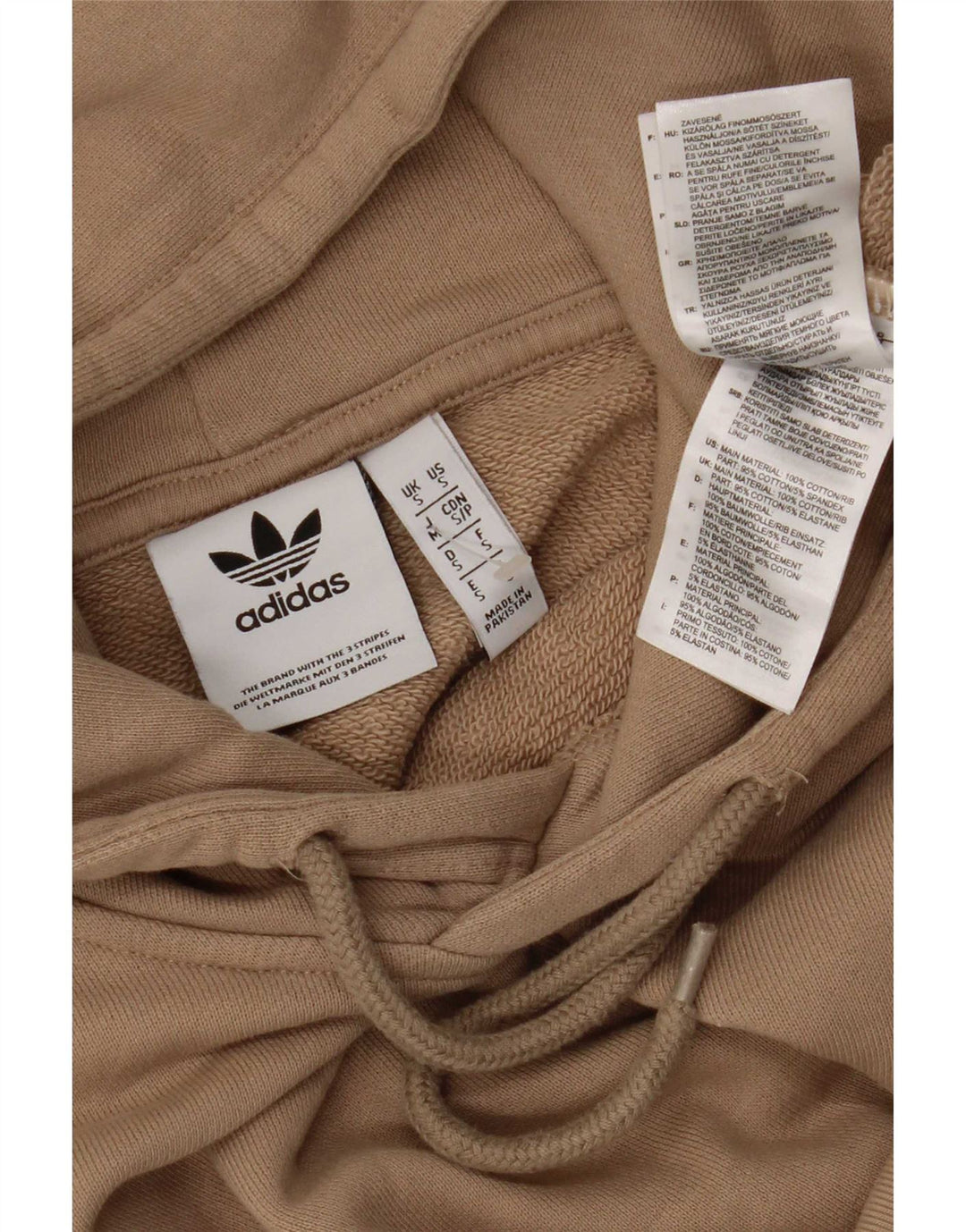 Adidas hættetrøje til mænd, lille brun bomuld