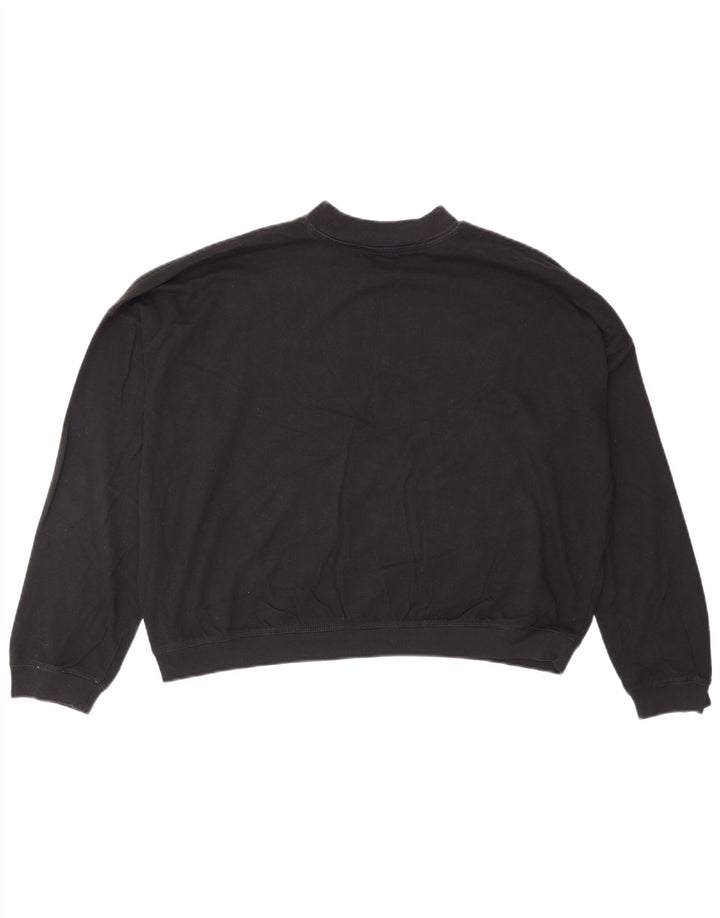 Champion Womens Grafisk Oversized Sweatshirt Jumper UK 6 XS Sort