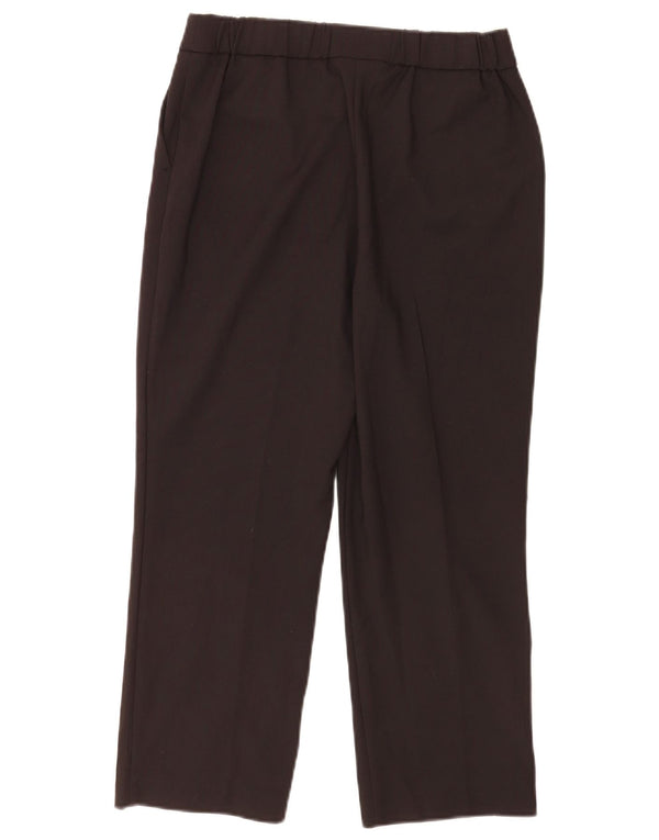 Marks & Spencer Dame Straight Cropped Trousers UK 10 Small W28 L23 Black