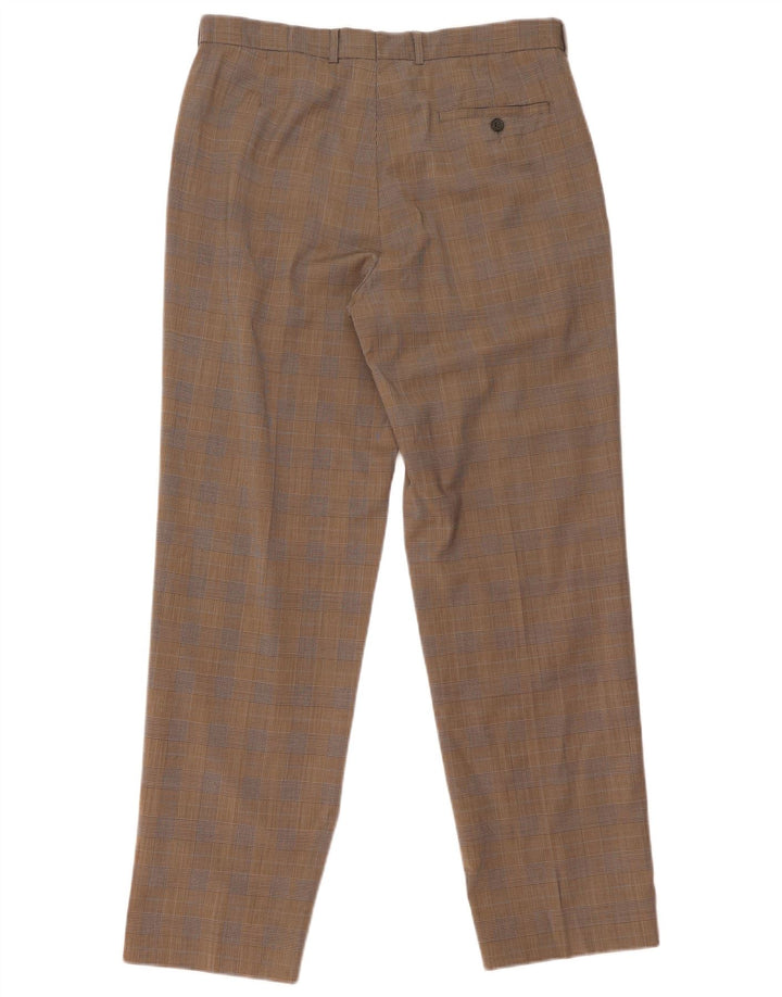 Marks & Spencer Herre Pegged Suit Bukser W34 L31 brun ternet polyester