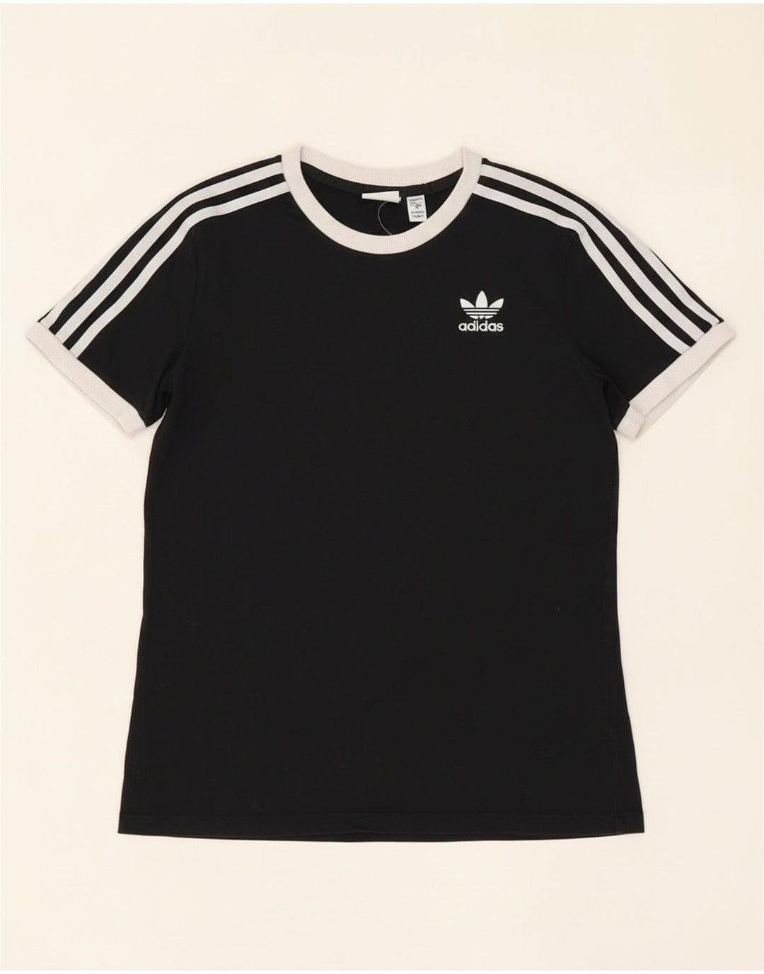 Adidas Dame T-Shirt Top UK 8 Small Black Bomuld