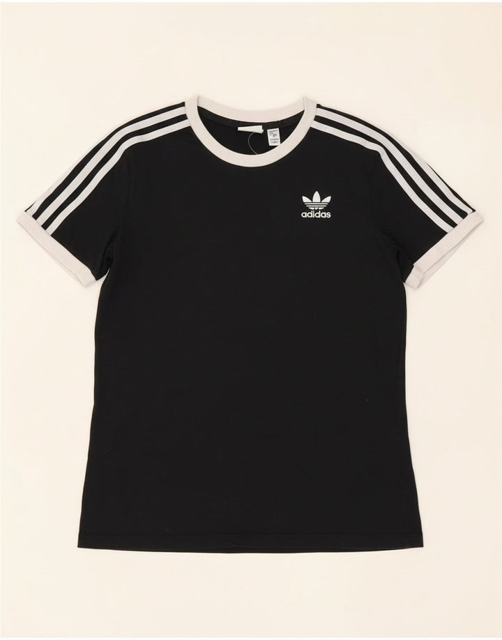 Adidas Dame T-Shirt Top UK 8 Small Black Bomuld