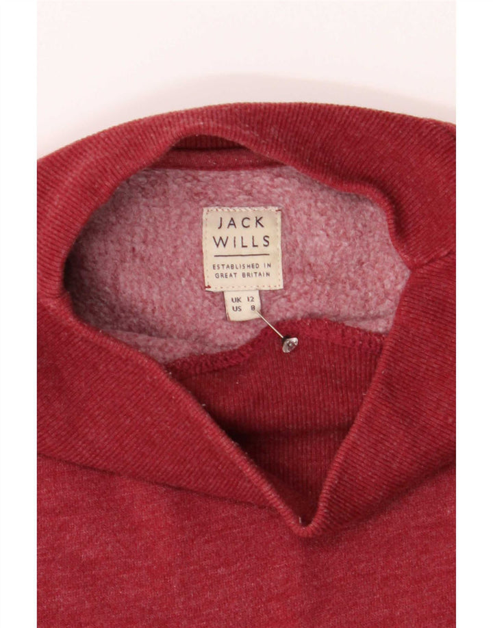 Jack Wills Dame Oversized Sweatshirt Jumper UK 12 Medium Rød Bomuld