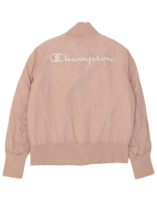 Champion Kvinders grafisk bombeflyjakke IT 46 Large Pink Polyester