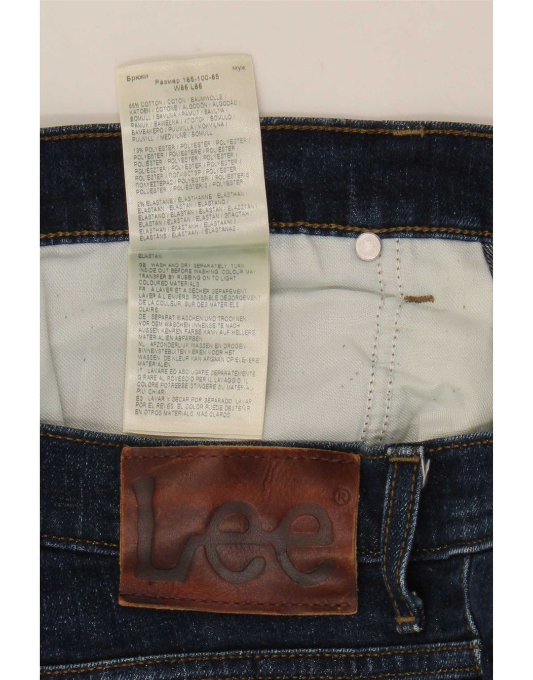 Lee Herre Rider Slim Jeans W34 L34 Blå Bomuld
