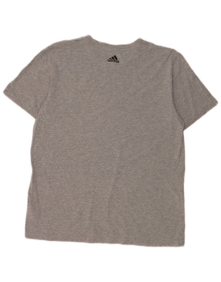 Adidas Herre Grafisk T-Shirt Top Stor Grå Bomuld