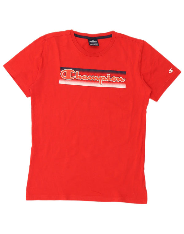 Champion Boys Grafisk T-Shirt Top 13-14 år XL Rød
