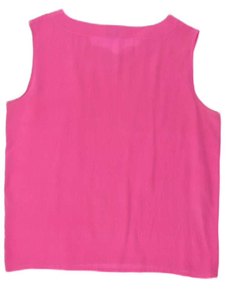 Douglas Dame ærmeløs bluse Top UK 14 Medium Pink Silke