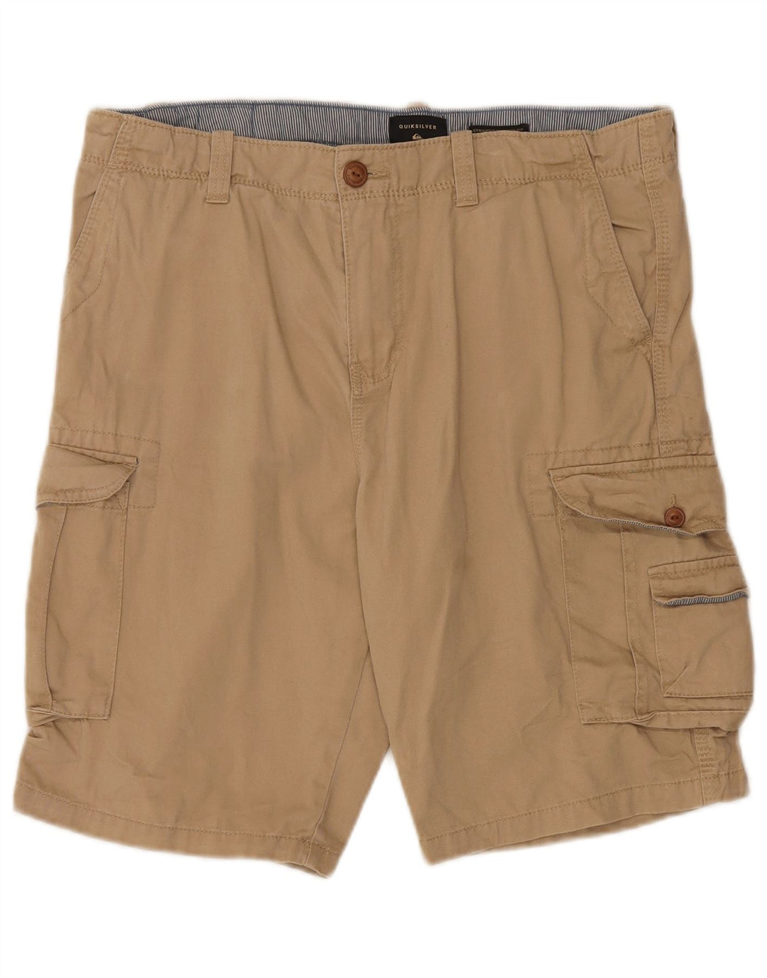 QUIKSILVER Herre Cargo Shorts W34 Large Beige Bomuld