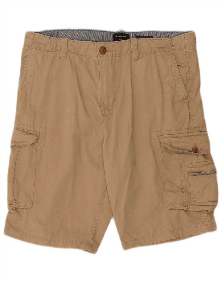 QUIKSILVER Herre Cargo Shorts W34 Large Beige Bomuld