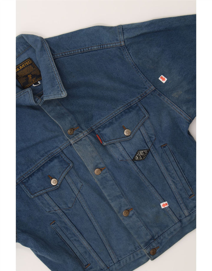 UNLIMITED Boys Denim Jacket 13-14 Years Small Blue Cotton Vintage Unlimited and Second-Hand Unlimited from Messina Hembry 