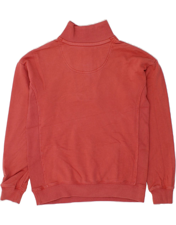 FAT FACE Mens Zip Neck Sweatshirt Jumper Small Red Cotton