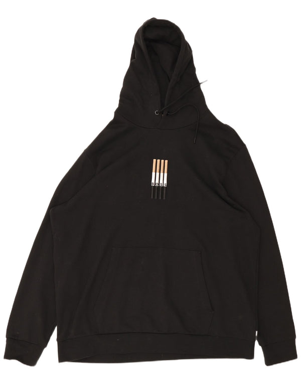 Hugo Boss Grafisk hættetrøje til mænd 4XL sort bomuld