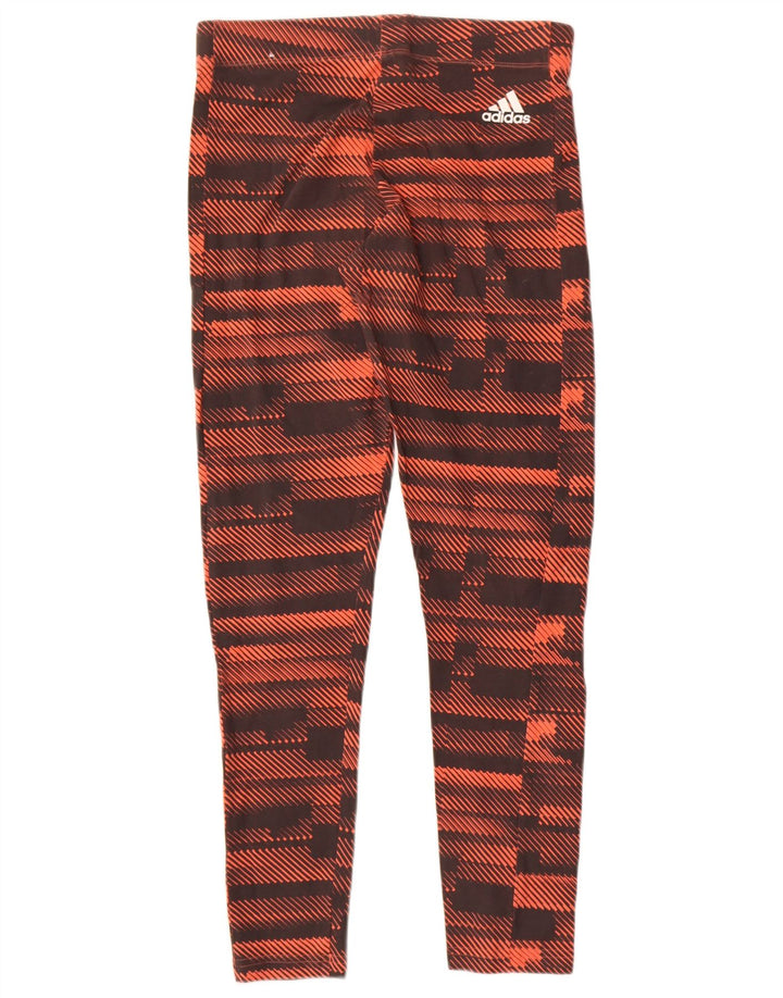 Adidas Dame Grafiske Leggings UK 10 Små Brunstribede