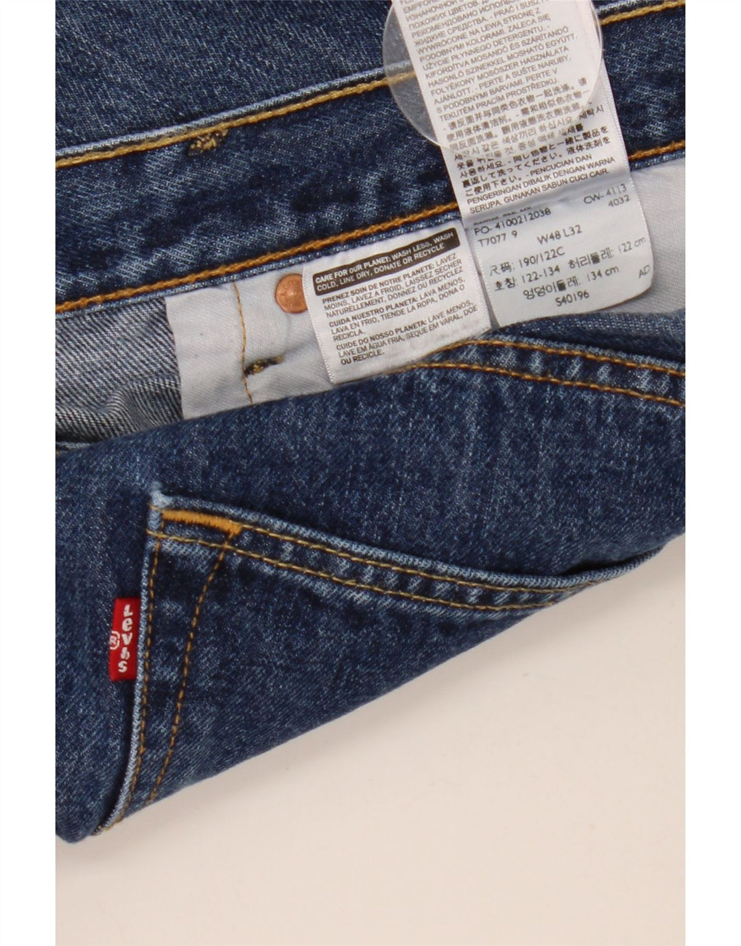 Levi's Straight Jeans til mænd W48 L32 blå bomuld