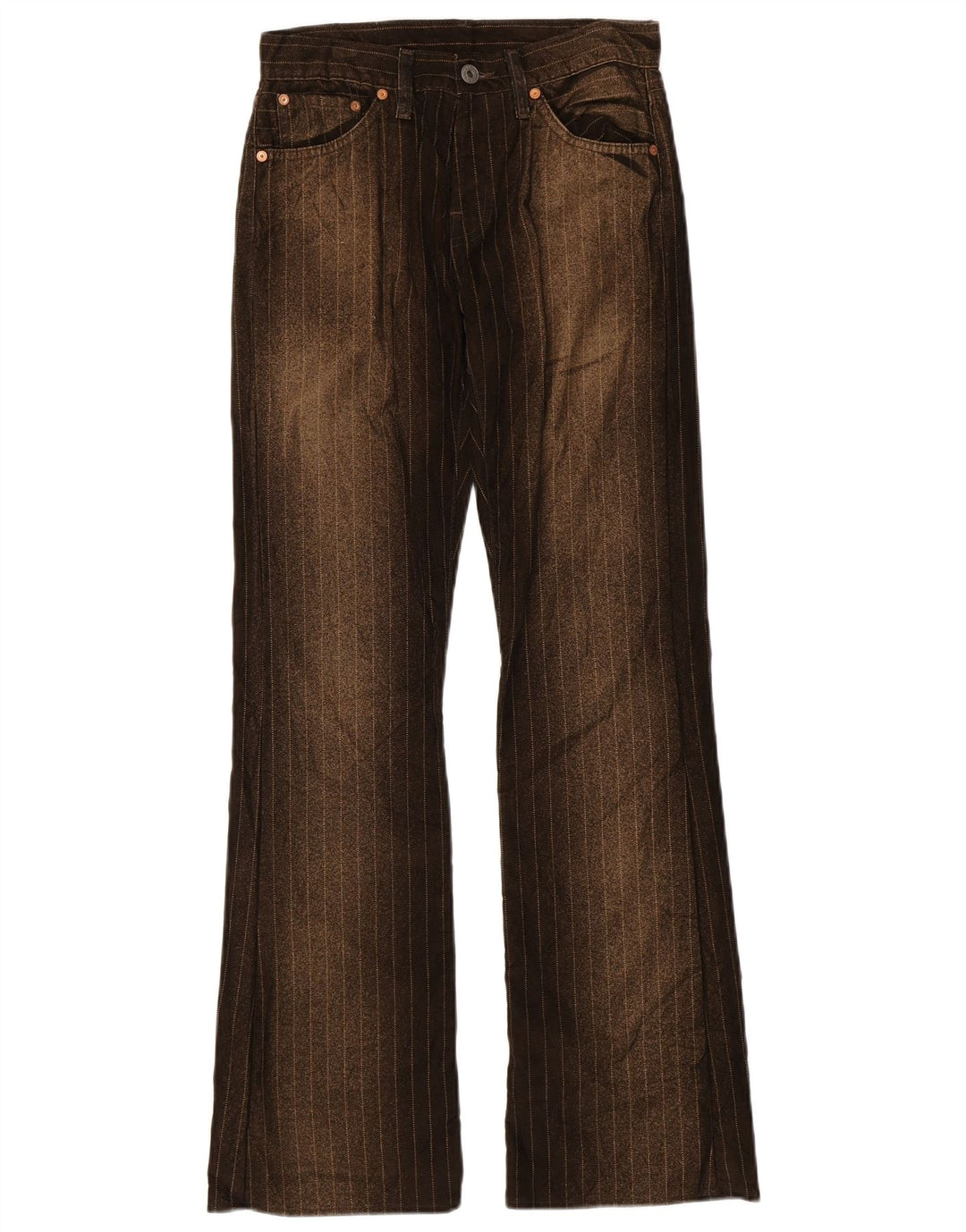 Replay Dame Bootcut Casual Bukser W28 L34 Brun Stribet Polyester