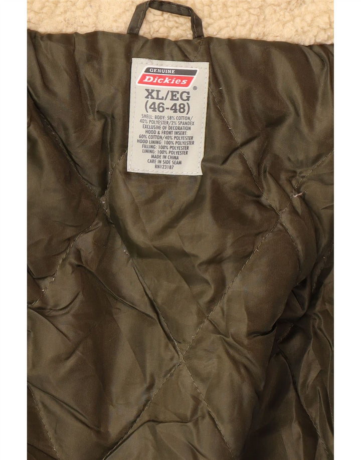 DICKIES Herre Hooded Utility Jacket UK 42 XL Khaki Colourblock Cotton