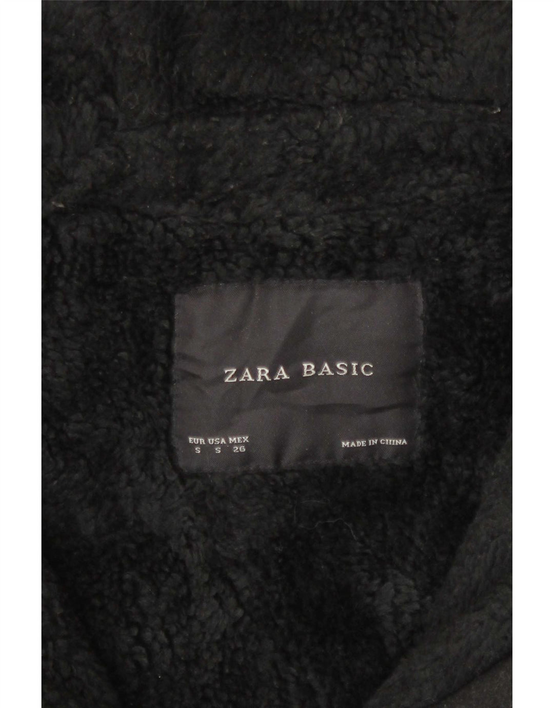 Zara Dame Hætte Oversized Sherpa Jacket UK 10 Small Grey Uld