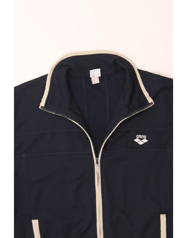 ARENA Mens Tracksuit Top Jacket Large Navy Blue Polyester Vintage Arena and Second-Hand Arena from Messina Hembry 