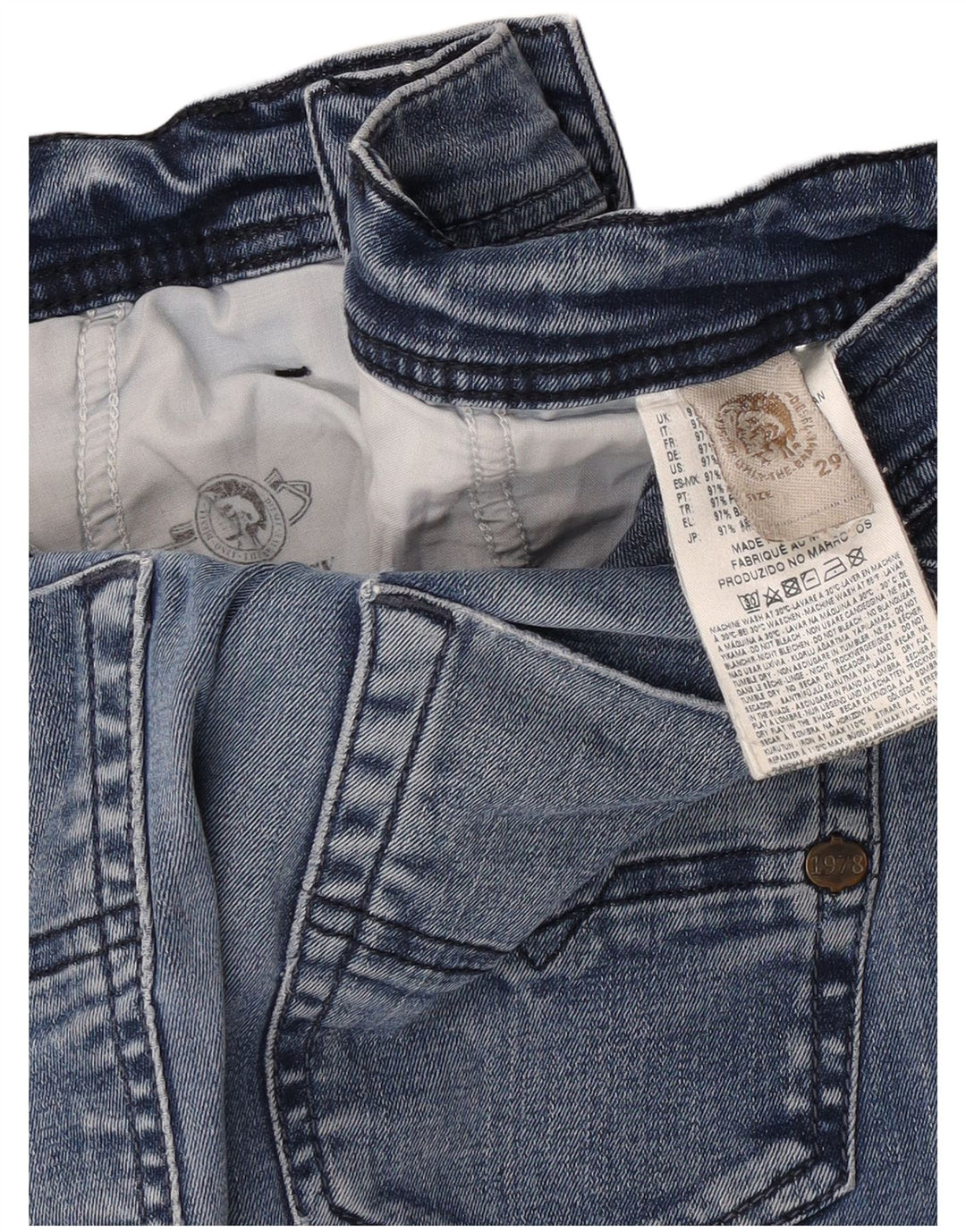 Diesel Herre Slim Jeans W29 L31 Blå Bomuld