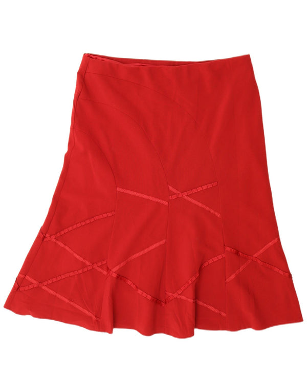 Marks & Spencer A-line nederdel til kvinder UK 18 XL W38 rød polyester
