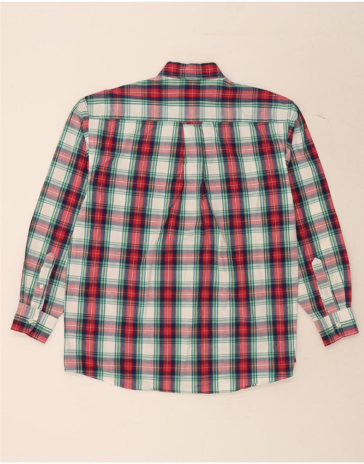 IZOD Mens Flannel Shirt Medium Red Check Cotton Vintage Izod and Second-Hand Izod from Messina Hembry 
