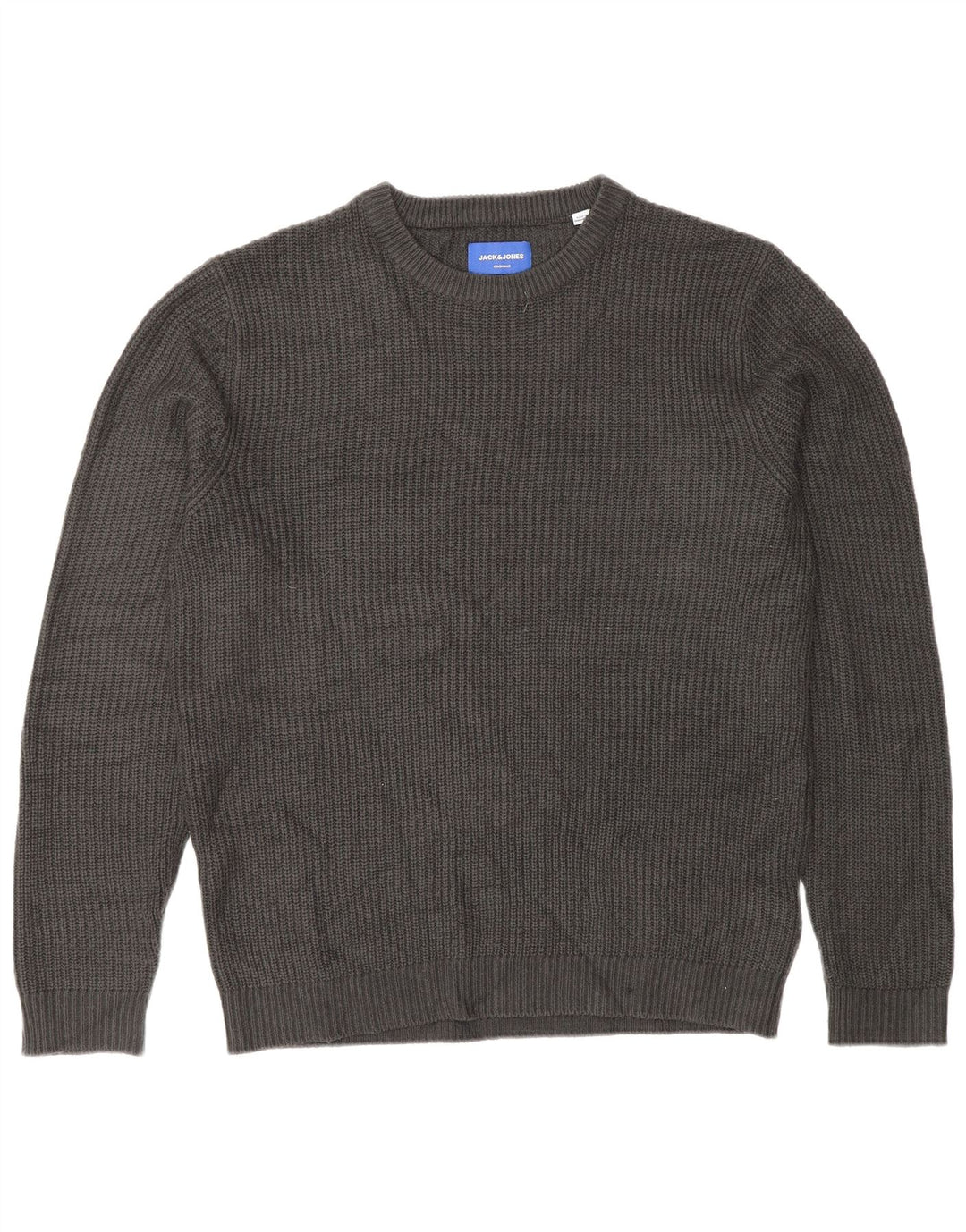 Jack & Jones Herre Crew Neck Jumper Sweater Stor Grå Akryl