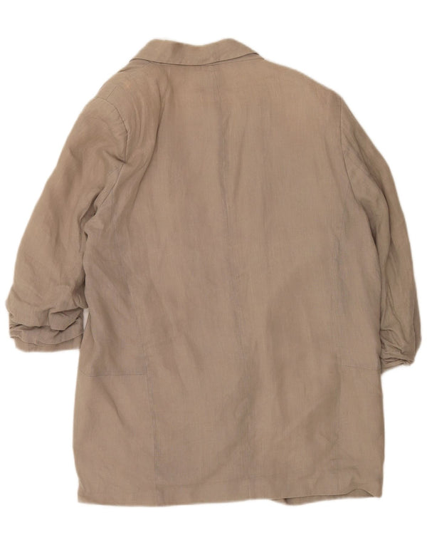 Zara Dame 3/4 ærmet åben blazerjakke UK 22 2XL Grå viskose