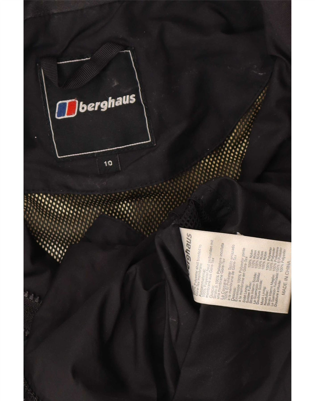 Berghaus Dame Hætte Oversized regnjakke UK 10 Small Black Polyester