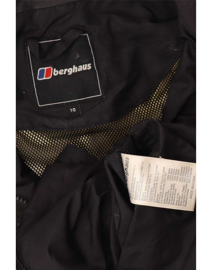 Berghaus Dame Hætte Oversized regnjakke UK 10 Small Black Polyester