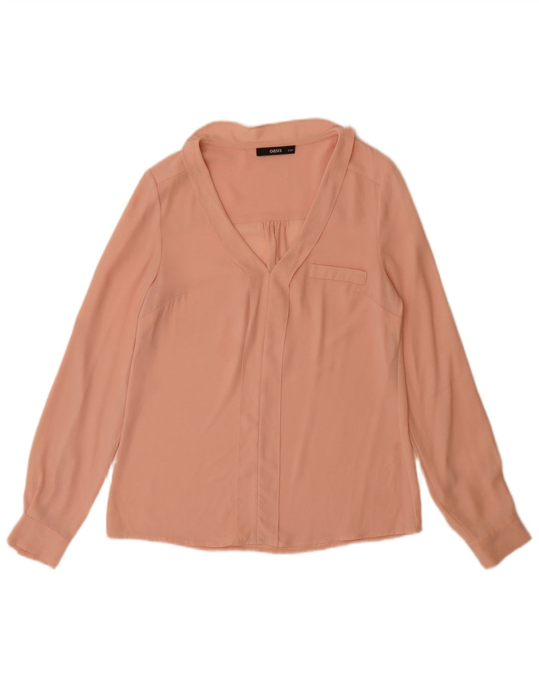 Oasis Dame Langærmet Bluse Top UK 8 Smal Pink