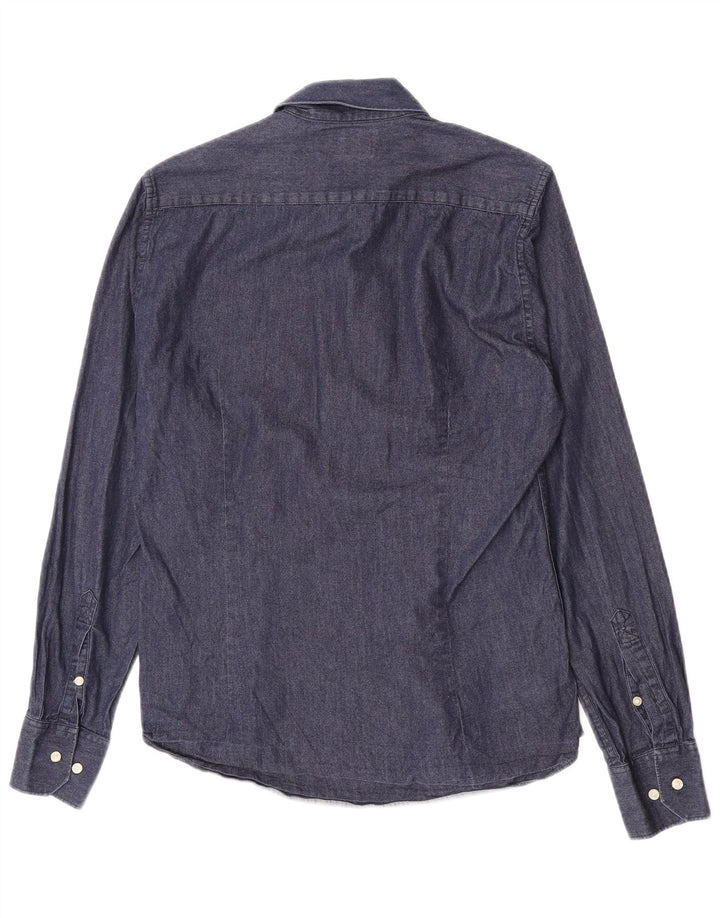 Barbour herre skræddersyet pasform denim skjorte lille marineblå bomuld