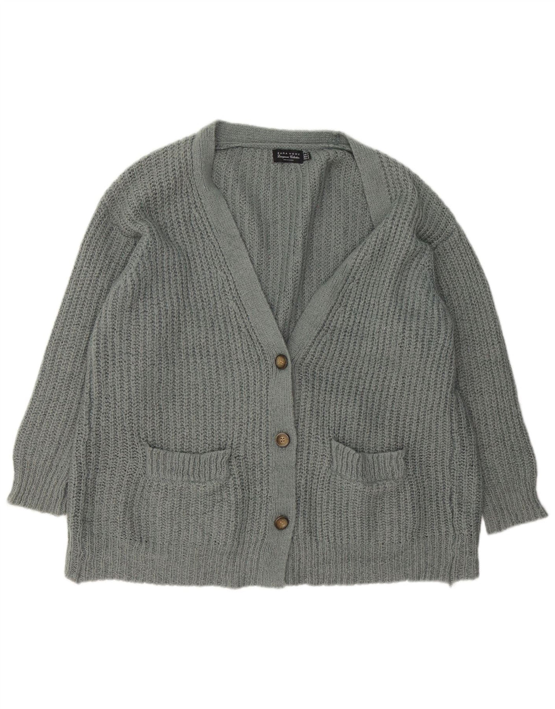 Zara Dame oversized cardigan sweater UK 14 Medium Grey