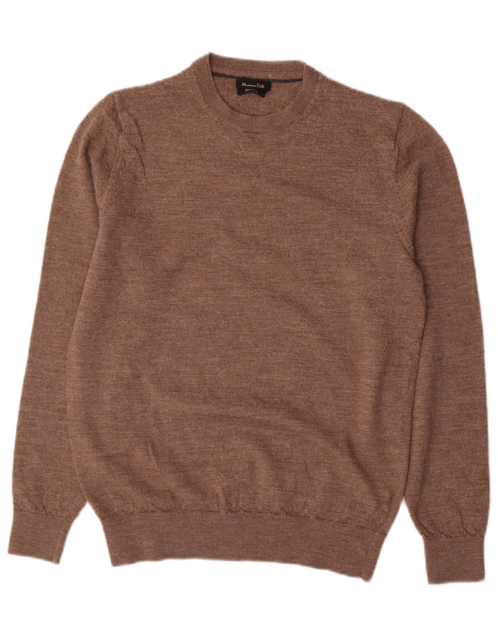 Massimo Dutti dame sweater med rund hals DK 14 Stor brun uld